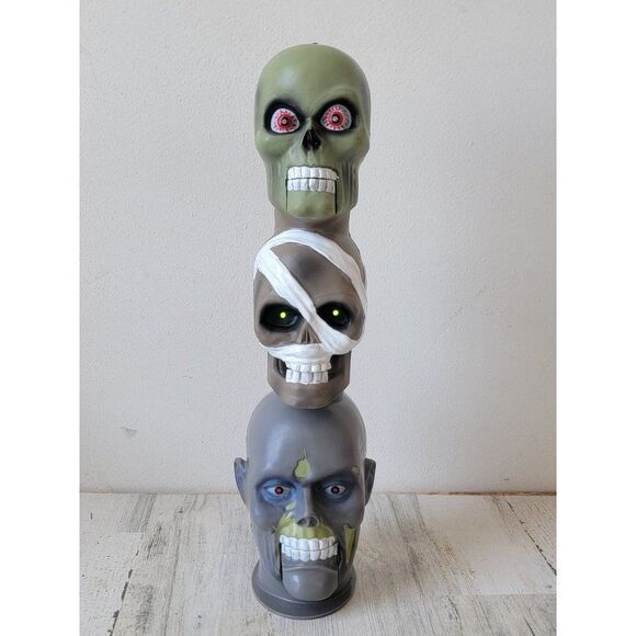 Gemmy Skull Trio singers "Shout" AS IS Halloween animated prop decor - Picture 3 of 12